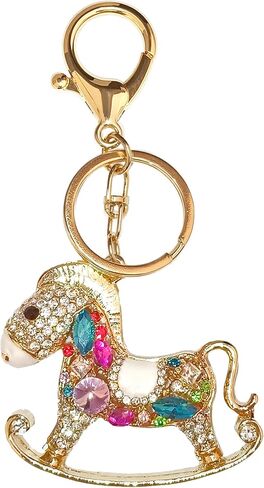 Red Rhinestone Fruit Key Ring with Leaf Charm, Sparkling Bling Keychains for Women in Saudi Arabia