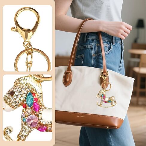 Red Rhinestone Fruit Key Ring with Leaf Charm, Sparkling Bling Keychains for Women in Saudi Arabia