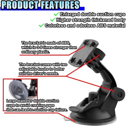 Windshield Mount for 4.3"/5" Backup Camera Display Monitor - Rear View Camera Screen Mounting Bracket with Suction Cup - Car Play Screen Reverse Cameras Monitor Mount for Cars (1PC) in Saudi Arabia
