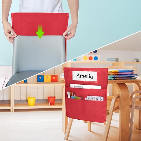 مخطط جيوب الرئاسة ، 12 PCS طالب أسود كرسي جيوب 19 × 16.8 بوصة تخزين كرسي 2 جيوب كرسي منظم جيوب المقعد لكراسي الفصول الدراسية حقيبة كرسي مدرسة للصف الدراسي in Kuwait