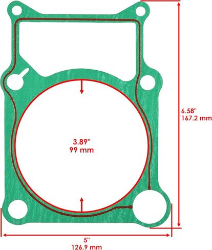 Caltric Cylinder Base Gasket Compatible with Yamaha Kodiak 400 YFM400FA 4x4 2000-2006 / Kodiak 450 YFM450FA 4x4 2003-2021 in Saudi Arabia
