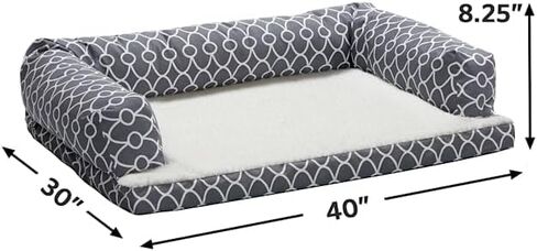 Midwest Homes for Pets BS3654T-FGR Bolstered Orthopaedic Dog Sofa, Extra Large in Kuwait