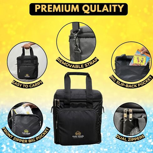 Insulated 6 Bottle Cooler Bag | with 6 Units of Ice Gel Packs | Wine Cooler Bag | Beer Cooler Bag | Insulated Bag | Fits 6 Full Size Bottles in Saudi Arabia