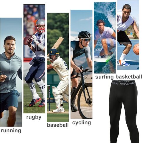 3 Pack Men's Compression Pants, Athletic Tight, Leggings Gym Base Layer Bottoms for Running Workout Sports in Saudi Arabia