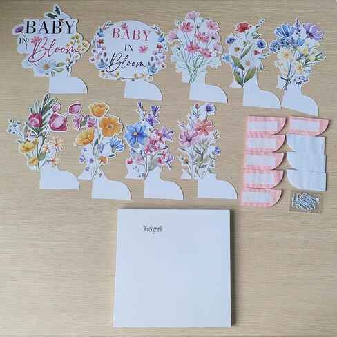 9 Pcs Wildflower Baby in Bloom Baby Shower Decoration Spring Floral Flower Theme Honeycomb Centerpiece for Table Decor in Kuwait