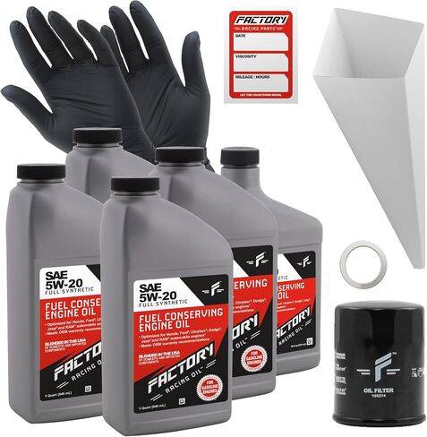Oil Change Kit Compatible with Honda Civic, Accord, CR-V, Element, Odyssey, Ridgeline, Fit, Acura MDX, RL, RSX, TL, TSX, ZDX 5W-20 Oil - 4.5 Quarts in Saudi Arabia
