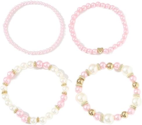 ملون بلينغ قابلة للتعديل قابلة للؤلؤ القابلة للتكديس سوار وضع سوار قلب مخبأ للنساء العروسة العروسة التفاف مجوهرات الزفاف in Kuwait