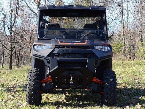 Superatv Hight-Duty-Duty-Duty-Dutistant Scratch Half-Andshield لعام 2017+ Polaris Ranger XP 1000 (انظر التركيب) | 1/4 "سميك داكن البولي كربونات 250X أقوى من الزجاج | الولايات المتحدة الأمريكية مصنوعة in Kuwait