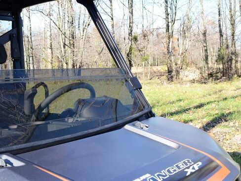 Superatv Hight-Duty-Duty-Duty-Dutistant Scratch Half-Andshield لعام 2017+ Polaris Ranger XP 1000 (انظر التركيب) | 1/4 "سميك داكن البولي كربونات 250X أقوى من الزجاج | الولايات المتحدة الأمريكية مصنوعة in Kuwait