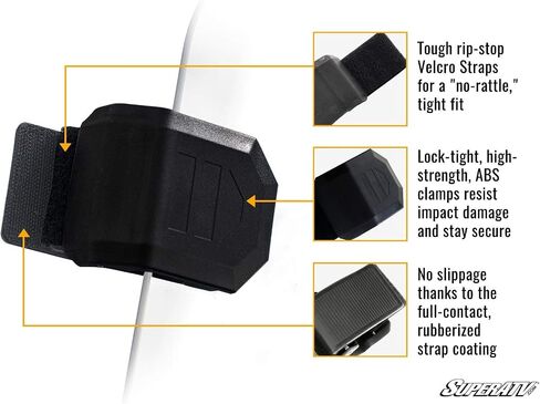 Superatv Hight-Duty-Duty-Duty-Dutistant Scratch Half-Andshield لعام 2017+ Polaris Ranger XP 1000 (انظر التركيب) | 1/4 "سميك داكن البولي كربونات 250X أقوى من الزجاج | الولايات المتحدة الأمريكية مصنوعة in Kuwait