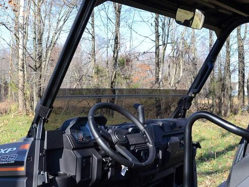 Superatv Hight-Duty-Duty-Duty-Dutistant Scratch Half-Andshield لعام 2017+ Polaris Ranger XP 1000 (انظر التركيب) | 1/4 "سميك داكن البولي كربونات 250X أقوى من الزجاج | الولايات المتحدة الأمريكية مصنوعة in Kuwait