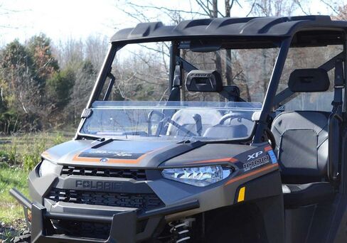 SuperATV Heavy-Duty Scratch-Resistant Half Windshield for 2017+ Polaris Ranger XP 1000 (See Fitment) | 1/4" Thick Dark Tint Polycarbonate 250x Stronger Than Glass | USA Made in Saudi Arabia