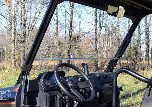 SuperATV Heavy-Duty Scratch-Resistant Half Windshield for 2017+ Polaris Ranger XP 1000 (See Fitment) | 1/4" Thick Dark Tint Polycarbonate 250x Stronger Than Glass | USA Made in Saudi Arabia