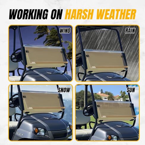 KUAFU Tinted Windshield Compatible with 2017-UP Yamaha DRIVE 2 Golf Cart Gas or Electric Folding Windscreen Smoke in Saudi Arabia