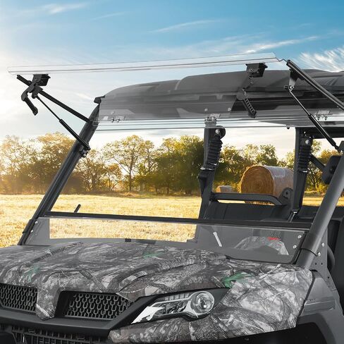 KEMIMOTO Upgraded Flip Front Windshield Compatible with CFMOTO Uforce 1000 / 1000 XL, Upgraded Handles Windshield with Pre-Installed Rubber Strips Scratch-Resistant Front Window Accessories in Saudi Arabia