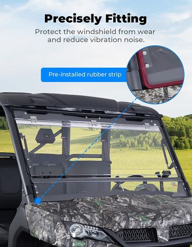 KEMIMOTO Upgraded Flip Front Windshield Compatible with CFMOTO Uforce 1000 / 1000 XL, Upgraded Handles Windshield with Pre-Installed Rubber Strips Scratch-Resistant Front Window Accessories in Saudi Arabia