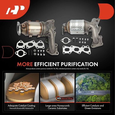 مجموعة محوّلة محوّلة من طراز A-premium الأمامية 2-PC تتوافق مع Hyundai Sonata 2006-2007 ، Azera 2006-2010 ، Entourage 2007-2008 & Kia Sedona ، Amanti ، 3.3L 3.8L ، EPA in Kuwait
