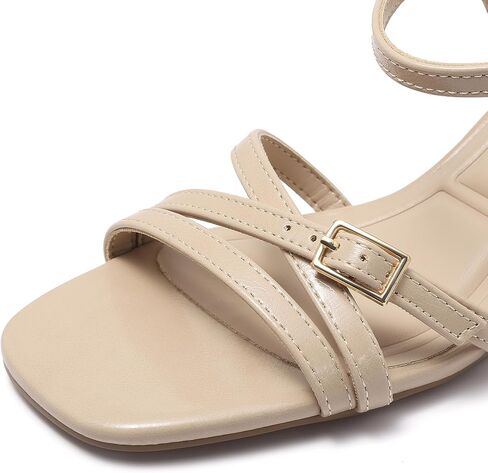 Maxmuxun Womens Wedge Sandals 2025 Square Toe Strappy Sandals 2.75 بوصة أسافين الكعب أحذية للنساء in Kuwait