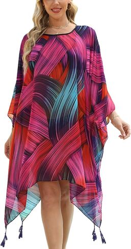 Women's Floral Blouse Loose Batwing Sleeve Beach Cover ups in Saudi Arabia