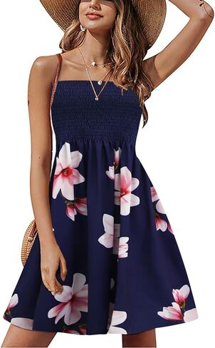 Zyyfly Summer Strapless Dress for Women Tube Top Sundress Casual Beach Cover Ups in Saudi Arabia