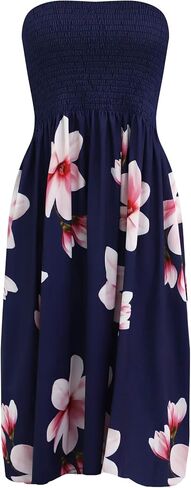 Zyyfly Summer Strapless Dress for Women Tube Top Sundress Casual Beach Cover Ups in Saudi Arabia