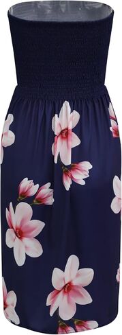 Zyyfly Summer Strapless Dress for Women Tube Top Sundress Casual Beach Cover Ups in Saudi Arabia