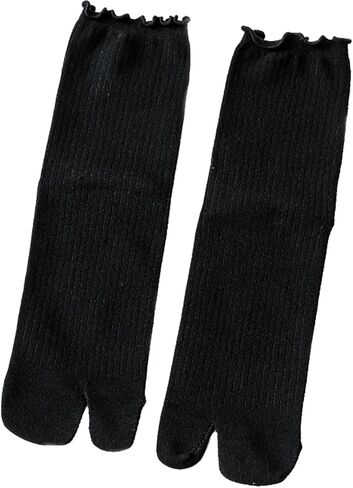 3 Pairs Women Split Two Toe Socks Japanese Tabi Flip Flops Sandal Socks Ruffle Frilly Sports Casual Socks in Kuwait