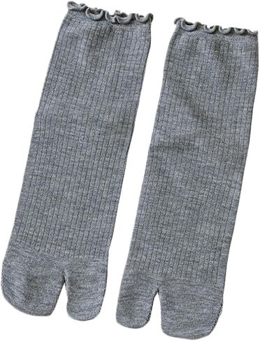 3 Pairs Women Split Two Toe Socks Japanese Tabi Flip Flops Sandal Socks Ruffle Frilly Sports Casual Socks in Kuwait