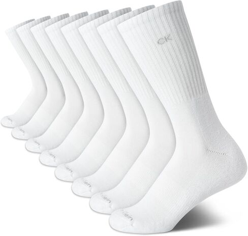 Calvin Klein Women's Crew Socks - 8 Pack Soft Cushion Breathable Athletic Mid Calf Socks for Women (Shoe Size: 4-10) in Saudi Arabia