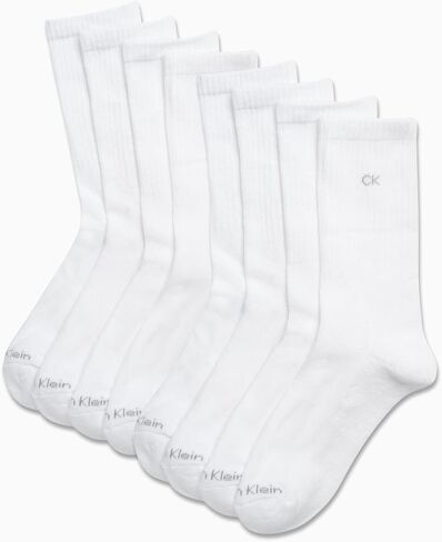 Calvin Klein Women's Crew Socks - 8 Pack Soft Cushion Breathable Athletic Mid Calf Socks for Women (Shoe Size: 4-10) in Saudi Arabia