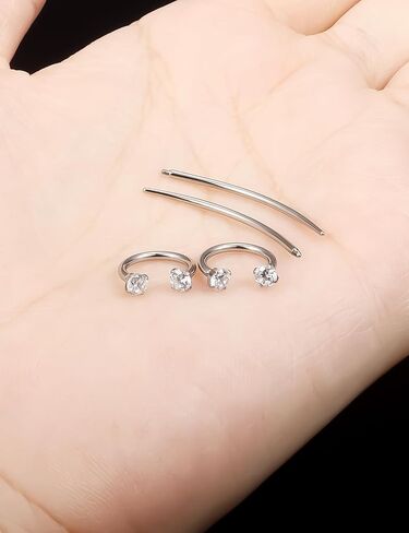 Oufksiyy F136 Titanium الجراحية الجراحية ، خاتم أنف الحدوة الحدوث 18G 16G حلقات الحاجز 8 ملم 10 ملم جيم روك روك هوب أقراط الحلق in Kuwait