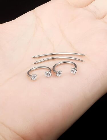 Oufksiyy F136 Titanium الجراحية الجراحية ، خاتم أنف الحدوة الحدوث 18G 16G حلقات الحاجز 8 ملم 10 ملم جيم روك روك هوب أقراط الحلق in Kuwait