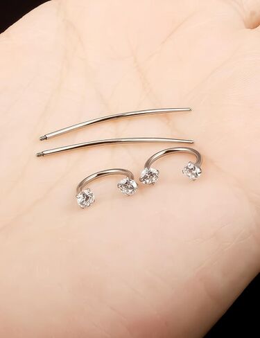 Oufksiyy F136 Titanium الجراحية الجراحية ، خاتم أنف الحدوة الحدوث 18G 16G حلقات الحاجز 8 ملم 10 ملم جيم روك روك هوب أقراط الحلق in Kuwait