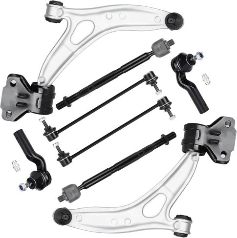 طقم التعليق في الواجهة الأمامية 10pc لـ Ford Focus 2012 2013 2014 2015 2015 ، 2 Lower Control Arms 4 Outer & Inner Tie Rods 2 Bars Sway Bars in Kuwait