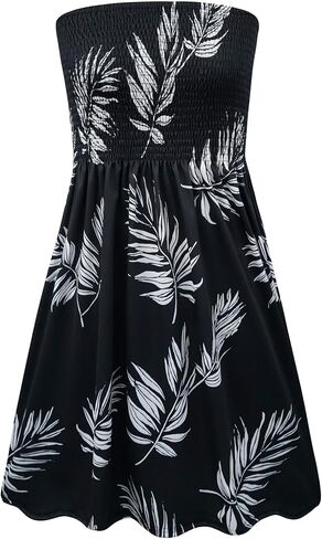 Zyyfly Summer Strapless Dress for Women Tube Top Sundress Casual Beach Cover Ups in Saudi Arabia