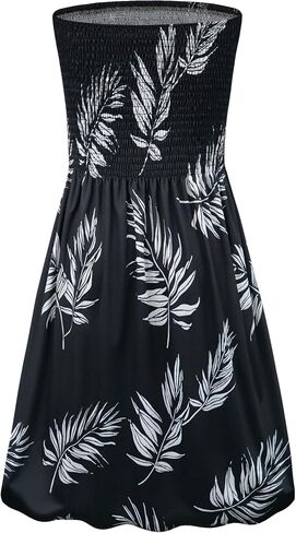 Zyyfly Summer Strapless Dress for Women Tube Top Sundress Casual Beach Cover Ups in Saudi Arabia