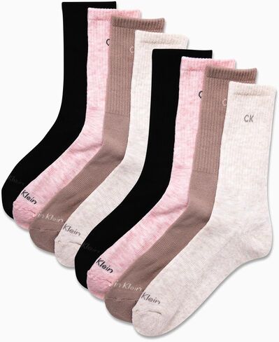Calvin Klein Women's Crew Socks - 8 Pack Soft Cushion Breathable Athletic Mid Calf Socks for Women (Shoe Size: 4-10) in Saudi Arabia