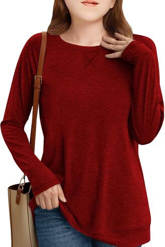 Girls Fashion Shirts Long Sleeve Trendy Tshirt Kids Cute Fall Tops Crewneck Basic Tees in Kuwait