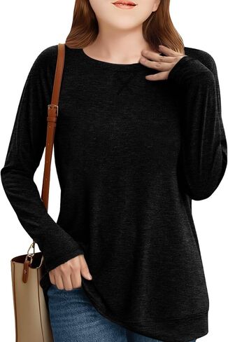 Girls Fashion Shirts Long Sleeve Trendy Tshirt Kids Cute Fall Tops Crewneck Basic Tees in Kuwait