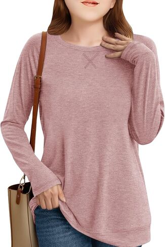 Girls Fashion Shirts Long Sleeve Trendy Tshirt Kids Cute Fall Tops Crewneck Basic Tees in Kuwait