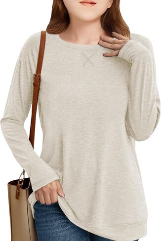 Girls Fashion Shirts Long Sleeve Trendy Tshirt Kids Cute Fall Tops Crewneck Basic Tees in Kuwait