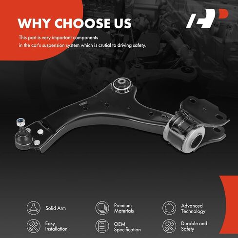 A-Premium 2 x Front Lower Control Arm, with Ball Joint & Bushing, Compatible with Volvo S60 2011, S80 2007-2011, V60 2015, V70 2008-2010 in Saudi Arabia