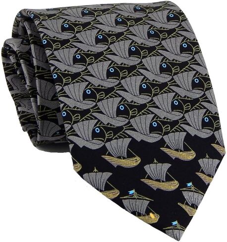 M. C. Escher Transformer Tie – Black/gray in Saudi Arabia
