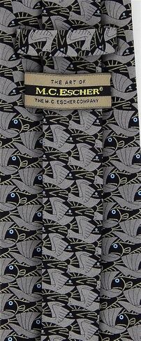 M. C. Escher Transformer Tie – Black/gray in Saudi Arabia