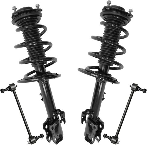 Detroit Axle - 4pc Front Struts Sway Bars for Toyota 2014-2019 Highlander, 2 Struts with Coil Spring 2 Sway Bar End Links 2015 2016 2017 2018 Replacement Suspension Kit in Saudi Arabia