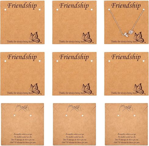 Fashewelry 100pcs Friendship Bracelet Display Cards Kraft Paper Jewelry Hanging Cards Rectangle Necklace Holder Cards for Anklet Fashion Jewelry Packaging in Saudi Arabia