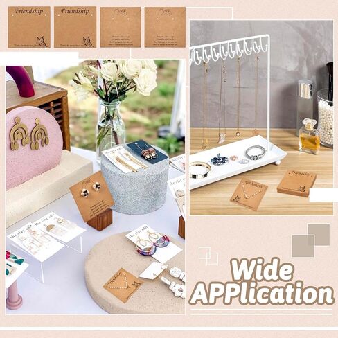 Fashewelry 100pcs Friendship Bracelet Display Cards Kraft Paper Jewelry Hanging Cards Rectangle Necklace Holder Cards for Anklet Fashion Jewelry Packaging in Saudi Arabia