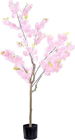 Artificial Cherry Blossom Tree Decor: 6FT Tall Handmade Lifelike Pink Faux Cherry Blossom Tree - Realistic Silk Fake Flower Sakura Tree for Party Wedding Christmas Indoor Outdoor Home Decor in Saudi Arabia
