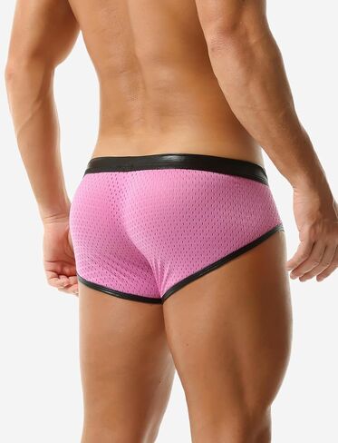 SEAUR Men's Sexy Boxer Briefs Low Rise Metallic Underwear Pouch Trunks Breathable Mesh Underpants in Saudi Arabia