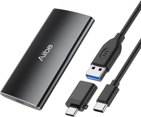 Aiibe External SSD 250GB External Hard Drive USB C Portable SSD, Up to 500MB/s, USB 3.1, External Solid State Drive 250GB USB SSD Drive for Laptop, Mac, PS4 (Black) in Kuwait